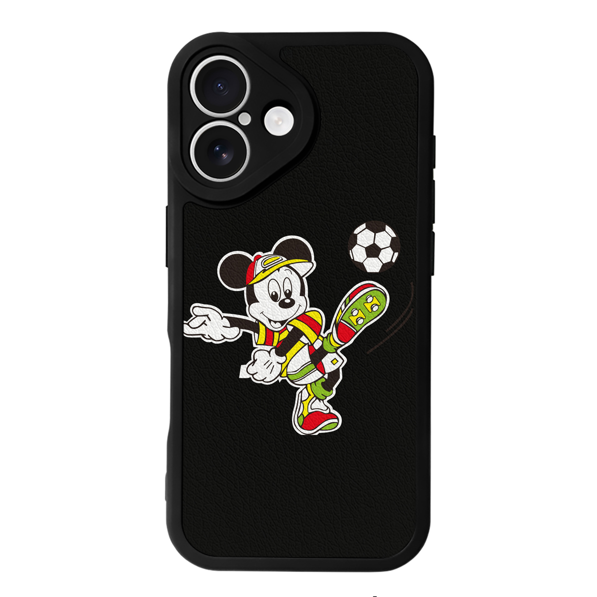 （画像用） ミッキーマウス Mickey Mouse 【iPhone 16シリーズ対応】シリコンスマホケース（レザー調） 材質：シリコン